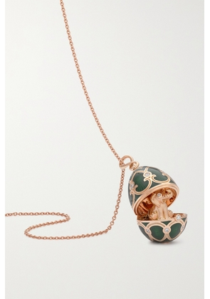 Fabergé - Heritage 18-karat Rose Gold, Enamel And Diamond Necklace - Green - One size