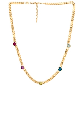 Missoma Jelly Heart Gemstone Necklace in Metallic Gold.