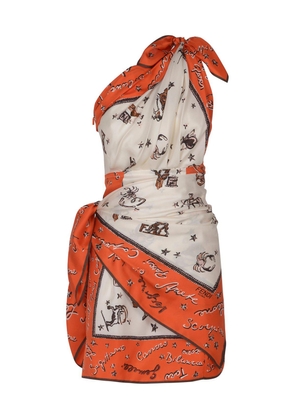 Fendi One-Shoulder Wrap Midi Dress