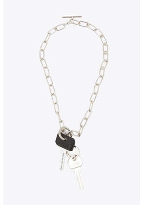 Mm6 Maison Margiela Collana Silver Metal Chain Necklace With Keys