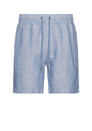 onia Air Linen 6 Pull On Short in Blue. Size L, S, XL/1X.
