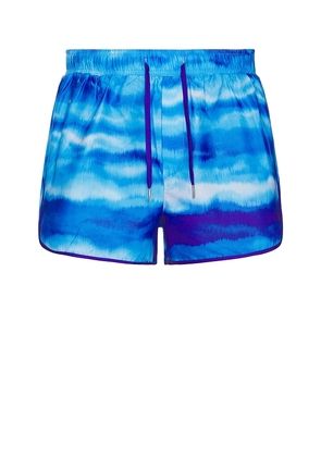 Runaway The Label Neo Boardshort in Blue. Size M, S, XL/1X.