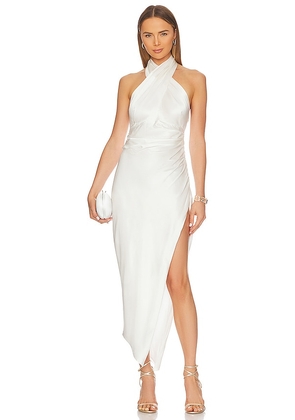 The Sei x REVOLVE Cross Wrap Halter Midi Dress in Ivory. Size 6, 8.