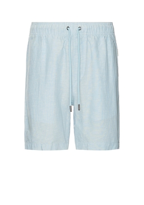 onia Air Linen Pull-on 6 Short in Baby Blue. Size M, S, XL/1X.