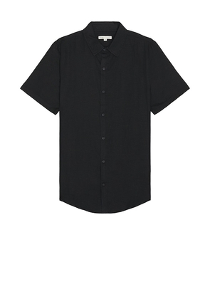 onia Jack Air Linen Shirt in Black. Size M, S, XL/1X.