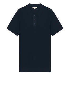 onia Cotton Textured Knit Polo in Navy. Size M, S, XL/1X.