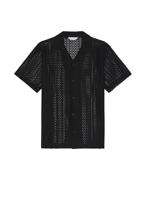 SATURDAYS NYC Canty Cotton Lace Shirt in Black. Size M, S, XL/1X.