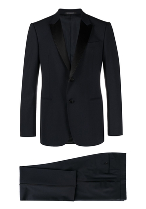 Emporio Armani peak-lapels wool blend suit - Blue