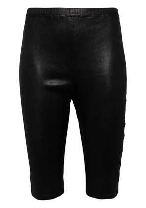 Loewe Pre-Owned Anagram-debossed leather shorts - Black