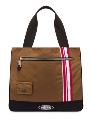 Moschino logo-appliqué tote bag - Brown