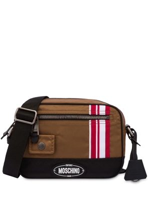 Moschino logo-appliquéd messenger bag - Brown