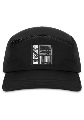 Moschino logo-appliqué zip-detail cap - Black