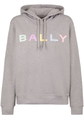 Bally logo-print mélange-effect hoodie - Grey