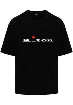 Kiton logo-print cotton T-shirt - Black