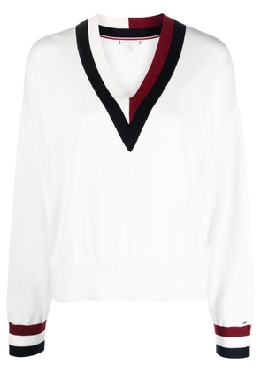 Tommy Hilfiger colour-block cotton-knit jumper - White