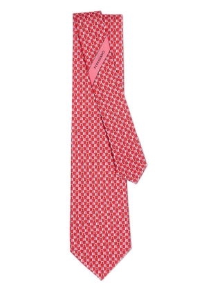 Ferragamo elephant-print silk tie - Red