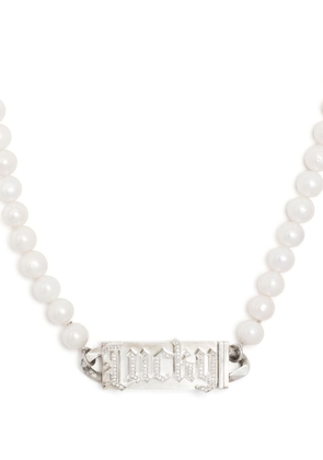 Natasha Zinko Lucky Stamp pearl necklace - White