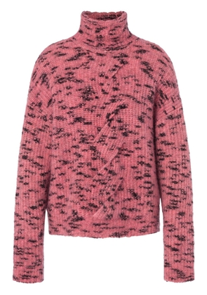 MOSCHINO JEANS roll-neck cable-knit jumper - Pink