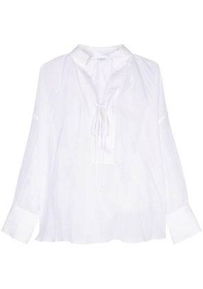 Ferragamo pleated V-neck blouse - White