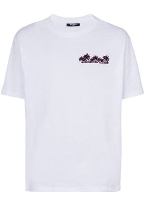 Balmain Club-print cotton T-shirt - White