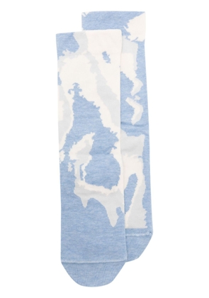 CamperLab camouflage-pattern cotton blend socks - Blue