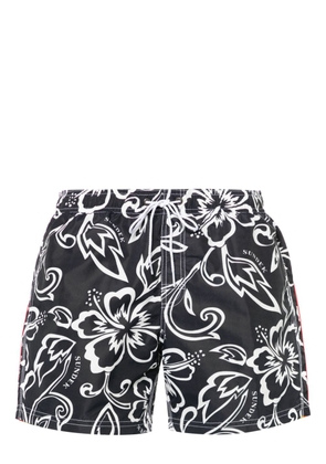 Sundek hibiscus-print swim shorts - Black