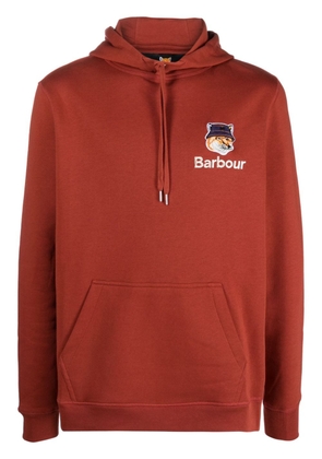 Barbour x Maison Kitsuné logo-embroidered cotton hoodie