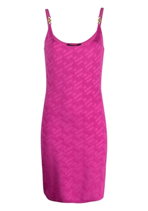 Versace La Greca-pattern knitted dress - Pink