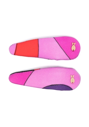 PUCCI geometric-printed hair clips (set of two) - Pink