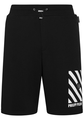 Philipp Plein Stripe-detail track shorts - Black