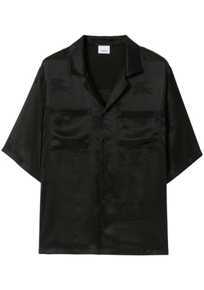 Burberry Equestrian Knight-motif silk shirt - Black