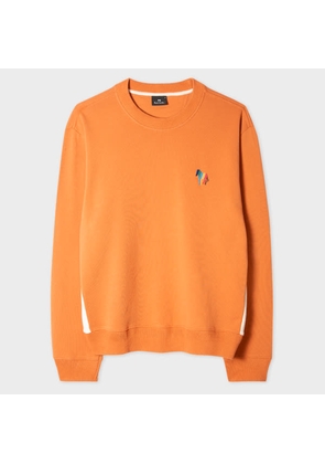 PS Paul Smith Rust 'Broad Stripe Zebra' Embroidered Sweatshirt Orange