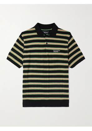 thisisneverthat - Logo-Embroidered Striped Cotton Polo Shirt - Men - Black - S