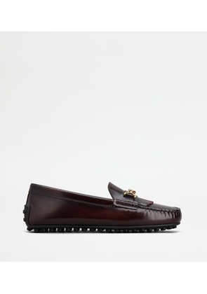 Tod's - City Gommino Driving Shoes in Leather, BURGUNDY, 35 - Shoes