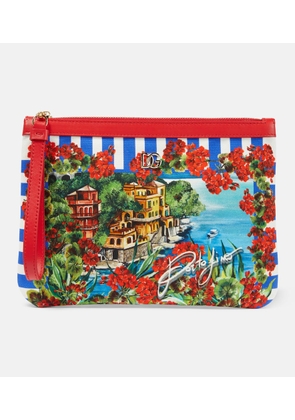 Dolce&Gabbana Portofino printed canvas pouch