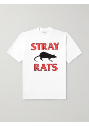 Stray Rats - Pixel Rodenticide Logo-Print Cotton-Jersey T-Shirt - Men - White - S