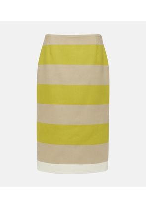 Dries Van Noten Striped cotton gabardine midi skirt