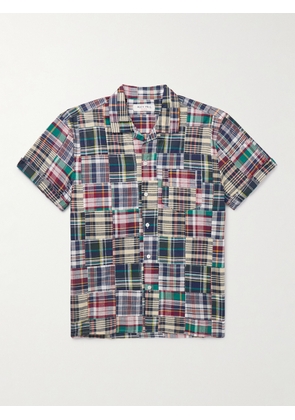 Alex Mill - Convertible-Collar Patchwork Checked Cotton-Madras Shirt - Men - Multi - XS