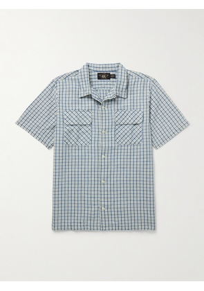 RRL - Convertible-Collar Checked Cotton and Linen-Blend Shirt - Men - Blue - XS