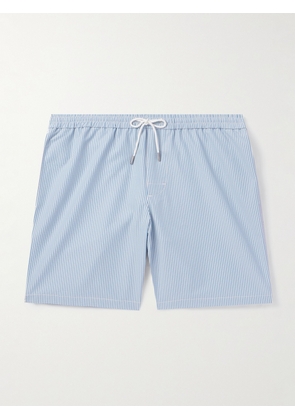 Club Monaco - Bo Straight-Leg Mid-Length Striped Seersucker Swim Shorts - Men - Blue - XS