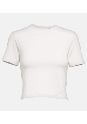 Saint Laurent Logo cotton cropped T-shirt