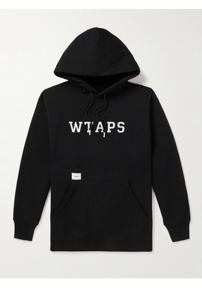WTAPS - Logo-Appliquéd Cotton-Jersey Hoodie - Men - Black - S