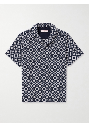 Orlebar Brown - Howell Camp-Collar Printed Cotton-Terry Shirt - Men - Black - S