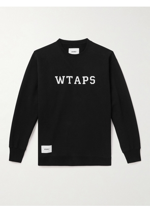WTAPS - Logo-Appliquéd Cotton-Jersey Sweatshirt - Men - Black - S