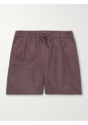De Bonne Facture - Easy Straight-Leg Linen Drawstring Shorts - Men - Purple - IT 46