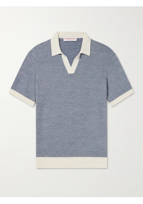 Orlebar Brown - Horton Wool and Cotton-Blend Polo Shirt - Men - Blue - S
