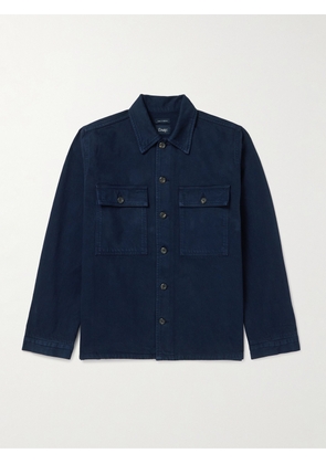 Drake's - Organic Cotton-Twill Overshirt - Men - Blue - UK/US 36