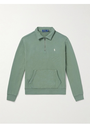 Polo Ralph Lauren - Logo-Embroidered Cotton-Jersey Half-Zip Sweatshirt - Men - Green - XS
