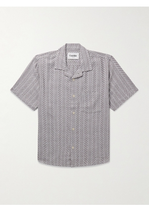 Corridor - Cumberland Camp-Collar Cotton-Blend Jacquard Shirt - Men - Gray - S