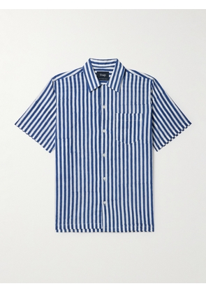 Drake's - Camp-Collar Striped Cotton Shirt - Men - Blue - S